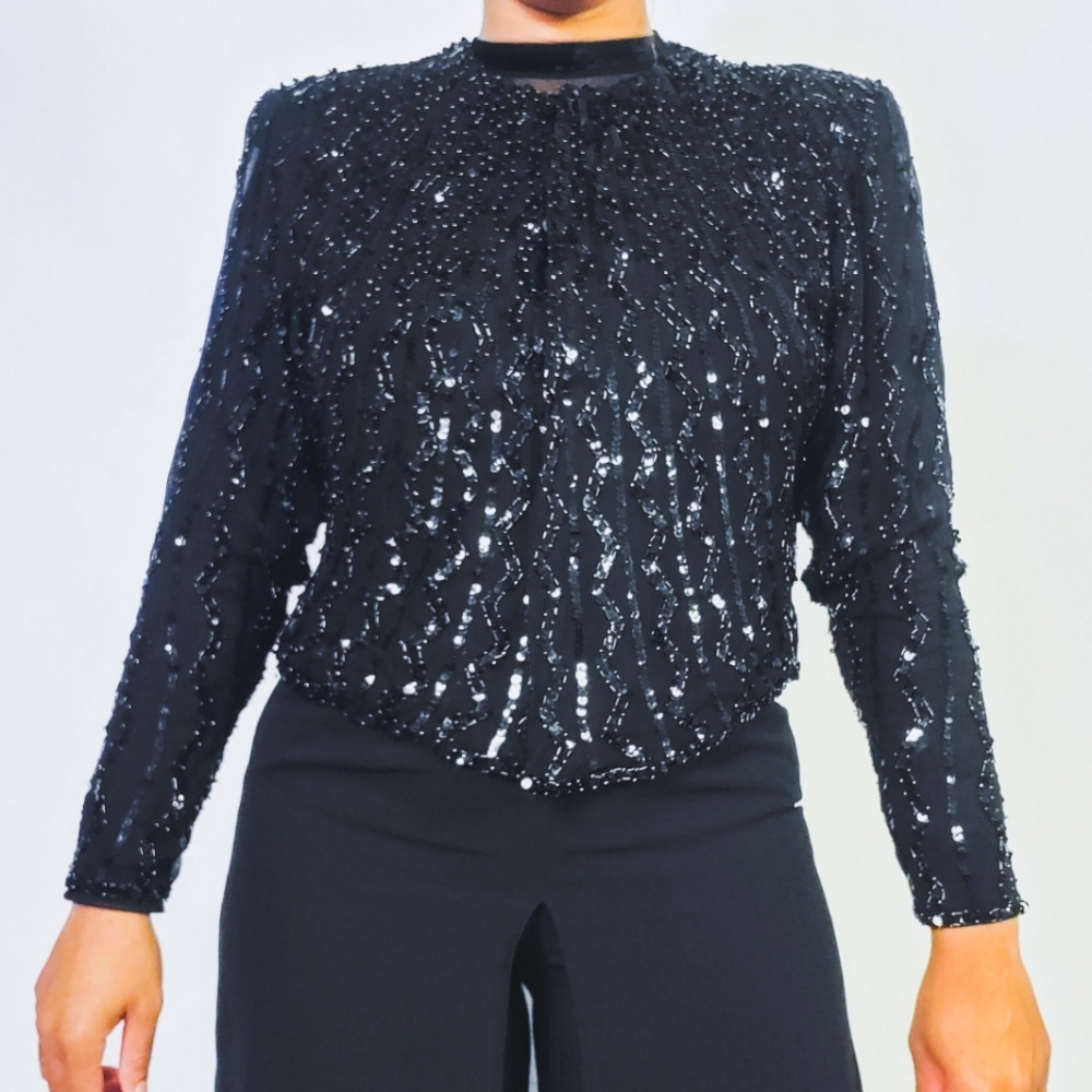 Sequin Crop Jacket - Picture 3 of 4